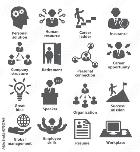 Business people management icons