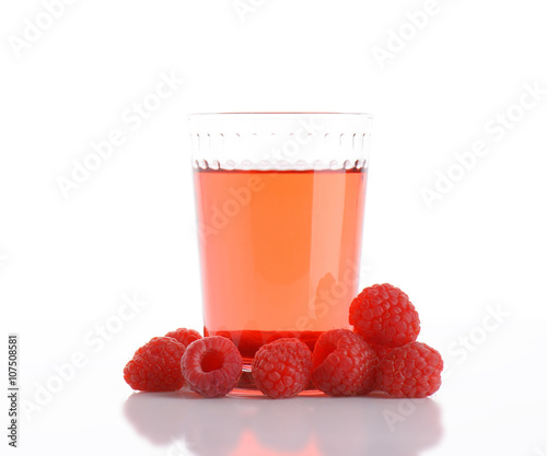 Glass of raspberry juice