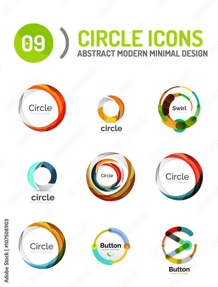 Set of various circle logos Set of various circle logos