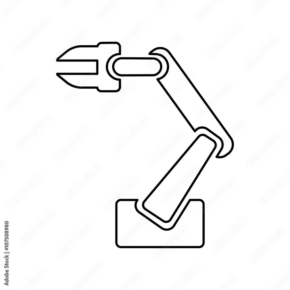 Robotic arm for industrial applications vector illustration