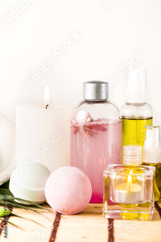 Spa setting with aroma oil  vintage style 