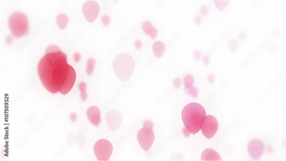 Red balloons rising on white background Red balloons rising on white background