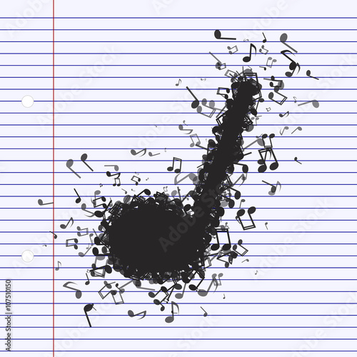 Music note made out of musical notes
