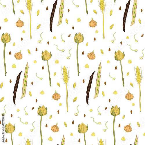 Ocher food pattern. Raw products.