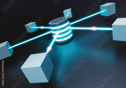 Data Center Concept.3D illustration