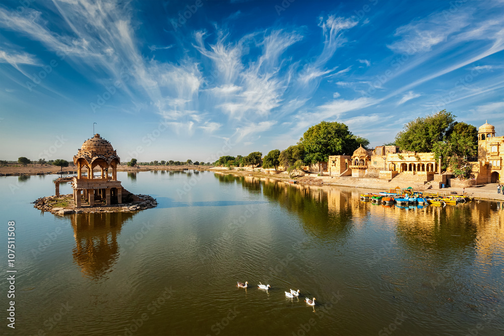 Fototapeta premium Indian landmark Gadi Sagar in Rajasthan