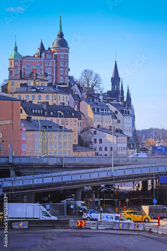 Stockholm, Sweden - March, 16, 2016: landscape with the image of Old Town in Stockholm, Sweden