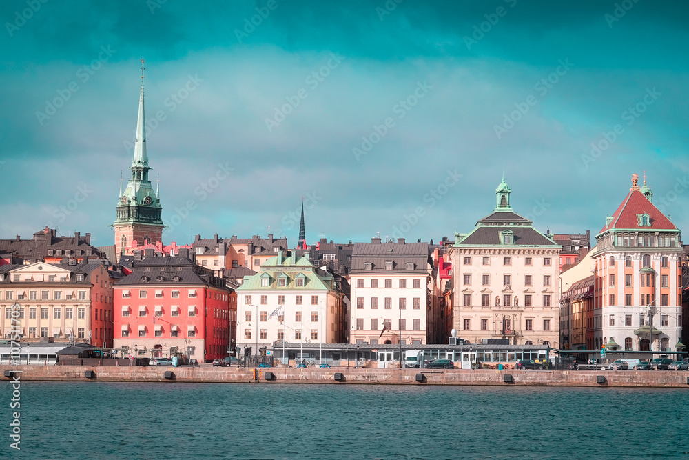 Stockholm, Sweden - March, 16, 2016: landscape with the image of Stockholm, Sweden Stockholm, Sweden - March, 16, 2016: landscape with the image of Stockholm, Sweden