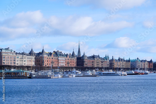 Stockholm, Sweden - March, 16, 2016: landscape with the image of Stockholm, Sweden