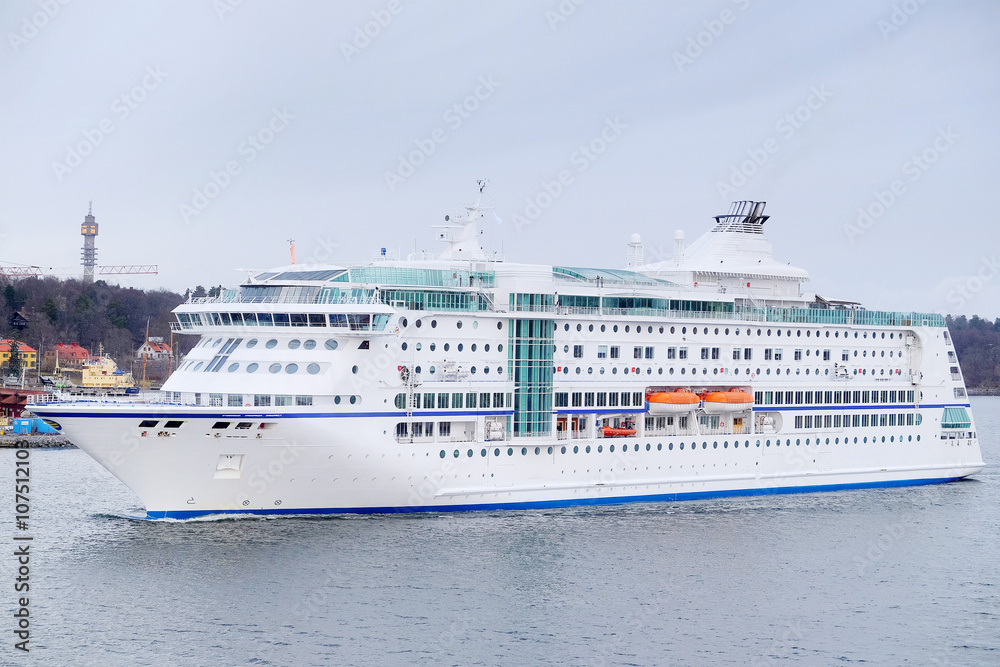 Stockholm, Sweden - March, 19, 2016: cruise fairy ship in Stockholm, Sweden