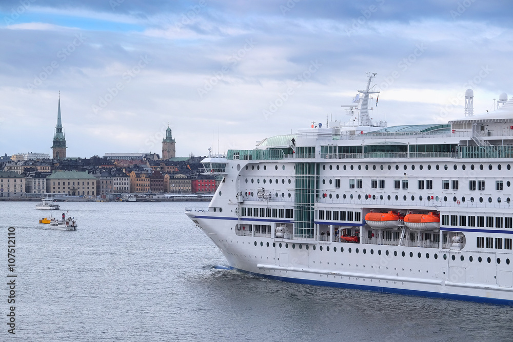 Stockholm, Sweden - March, 19, 2016: cruise fairy ship in Stockholm, Sweden Stockholm, Sweden - March, 19, 2016: cruise fairy ship in Stockholm, Sweden