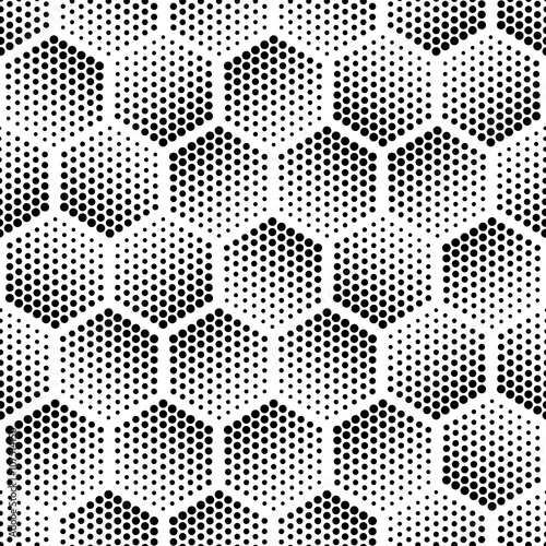 Vector geometric halftone seamless pattern. Retro pointillism vector seamless background. Vector old school design. Vector dotted texture