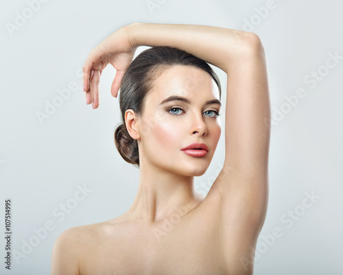 Young beautiful woman. perfect skin. armpit's care