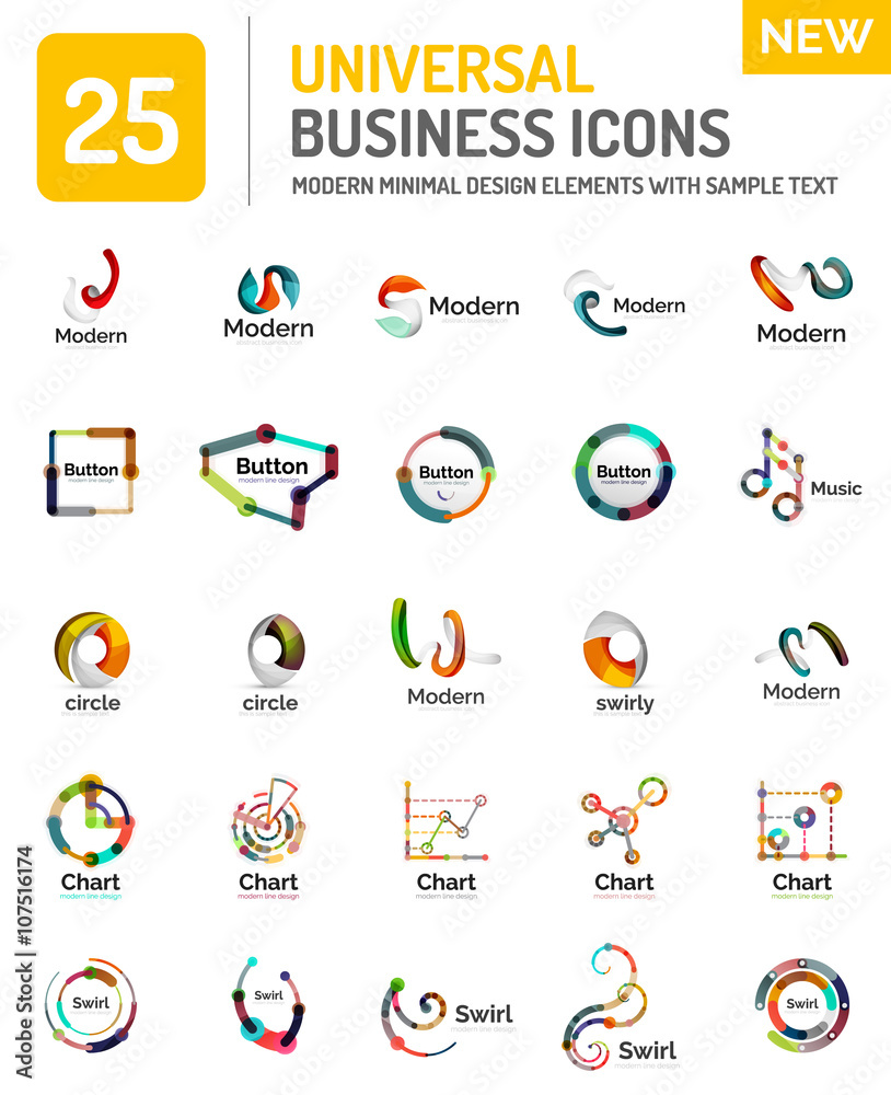 Set of new universal business logos Set of new universal business logos