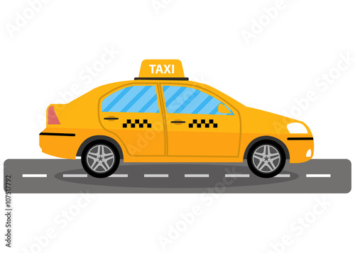 taxi car on white background