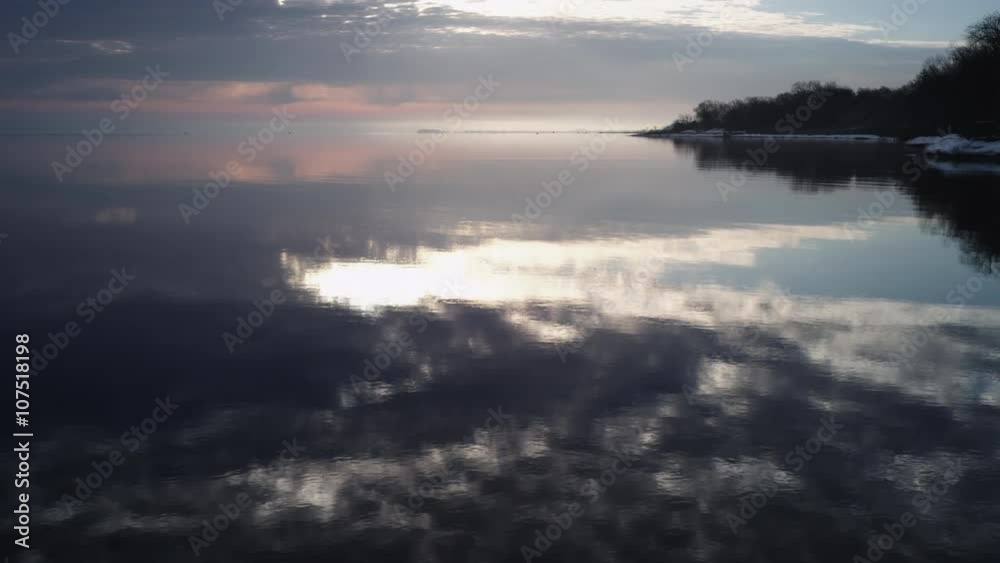 Nothern landscape in the coast of the sea at early morning