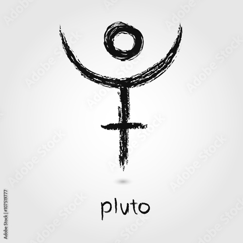 Vector Sketch  Pluto Planet icons on the white background
