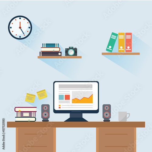 Interior office room.Vector illustration for design