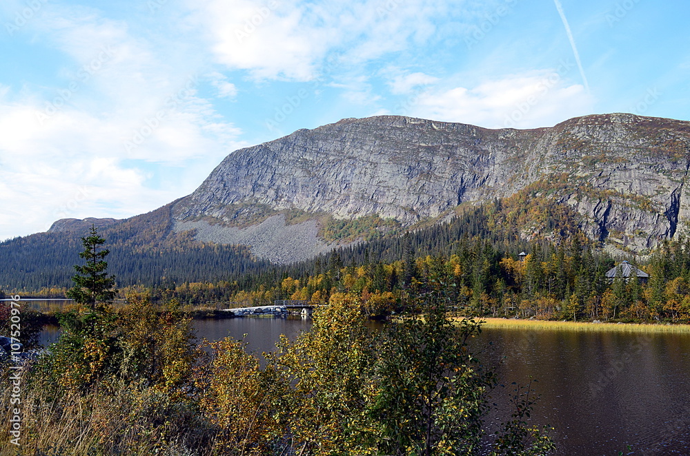 Sunny day in south Norway at a lake Sunny day in south Norway at a lake