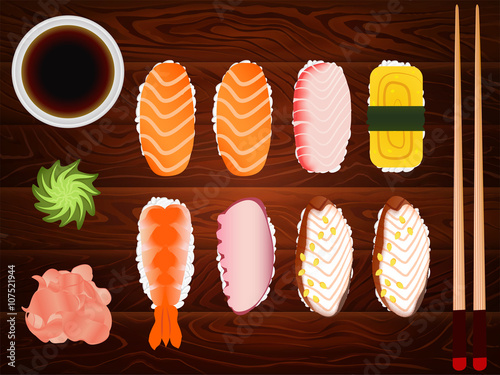 SASHIMI SET SOY SAUSE GINGER CHOPSTICKS