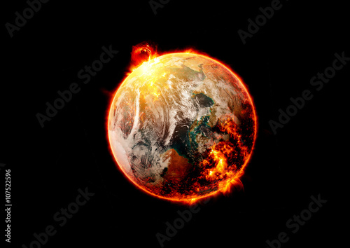 Fototapeta Naklejka Na Ścianę i Meble -  global warming over color, isolated image - Elements of this image furnished by NASA