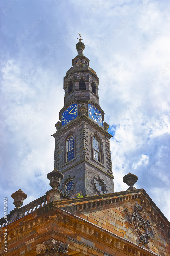 Clock Tower of former St Andrew Church in Glasgow