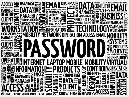Password word cloud concept