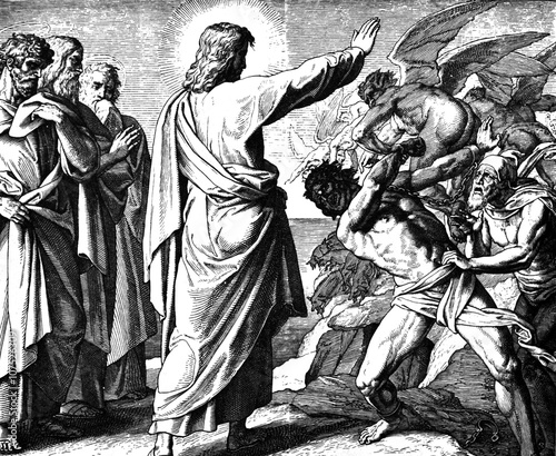 Fotografie Jesus Drives Out a Demon 1) Sacred-biblical history of the old and New Testament