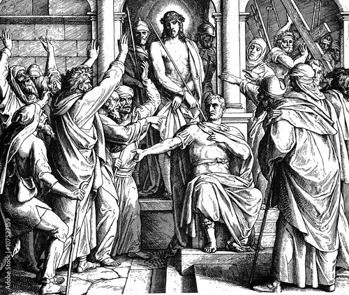 Obraz na plátně Jesus Before Pilate 1) Sacred-biblical history of the old and New Testament