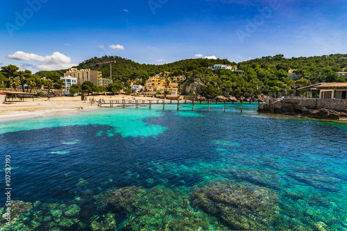 Seaside beach of Camp de Mar Majorca Spain