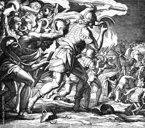 Gideon Defeats the Midianites 1) Sacred-biblical history of the old and New Testament. two Hundred and forty images Ed. 3. St. Petersburg, 2) 1873. 3) Russia 4) Julius Schnorr von Carolsfeld photo