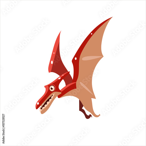 Pterodactyl Mid-air Flat Vector