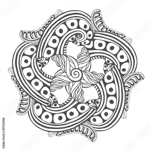Mandala for coloring book pages. Vector ornament pattern tattoo design