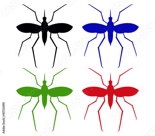 mosquitoes on a white background
