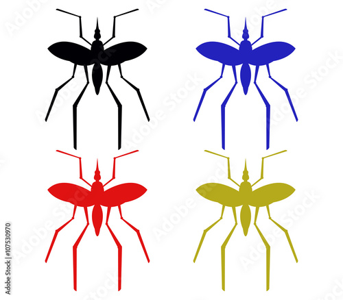 mosquitoes on a white background