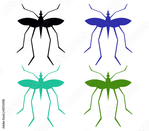 mosquitoes on a white background