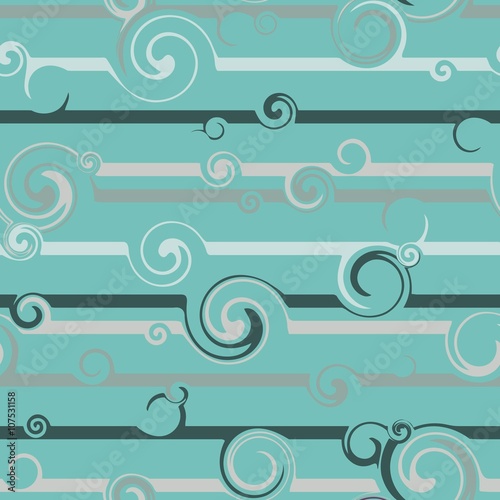 Seamless pattern with stylish spiral curls. Vector texture
