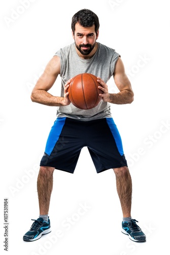 Man playing basketball
