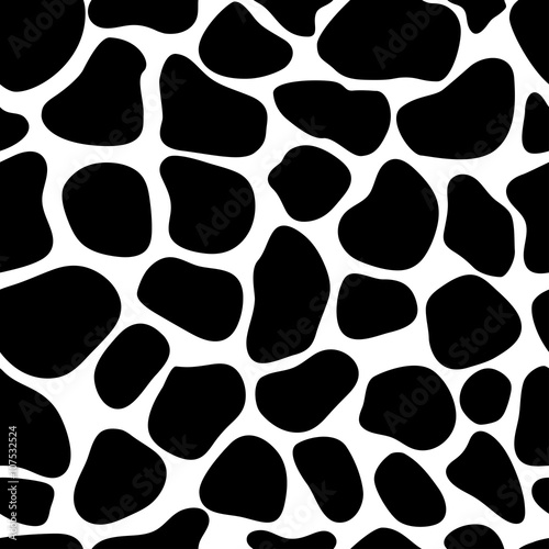 Black and white giraffe skin. Giraffe seamless pattern