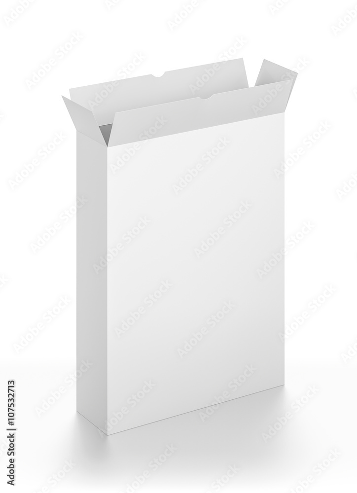 Open white tall rectangle blank box isolated on white background. Open white tall rectangle blank box isolated on white background.