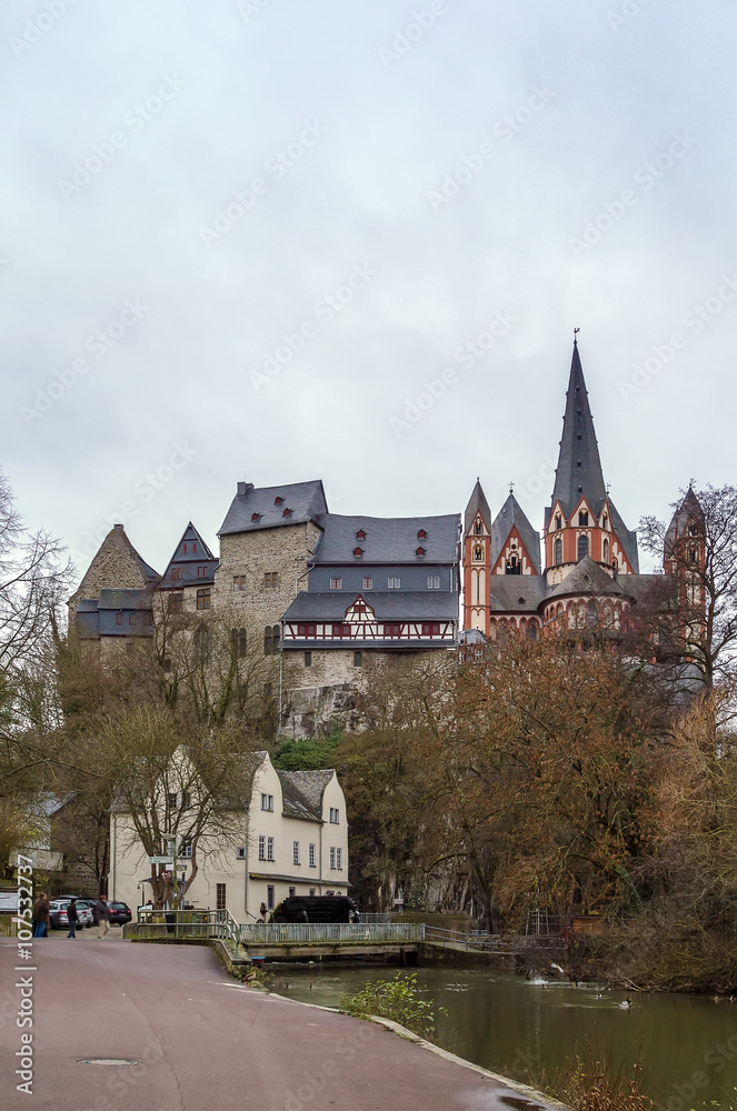 Fototapeta premium Katedra w Limburgu i zamek, Niemcy