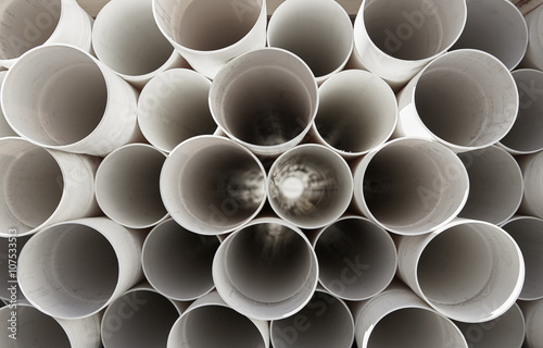 PVC plastic pipe stacked pattern closeups