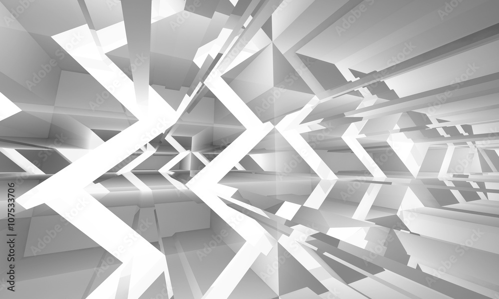 Fototapeta premium Abstract white digital background 3 d pattern
