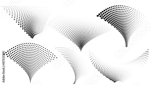 Set of abstract halftone dots