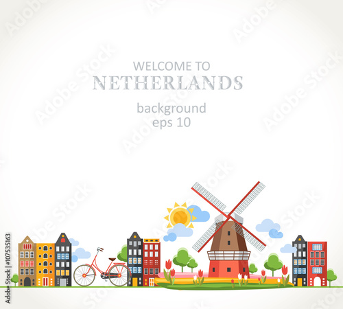 travel Netherlands panorama background