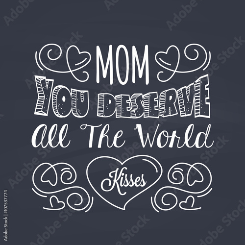 Felicitación del día de la madre en estilo lettering con tiza