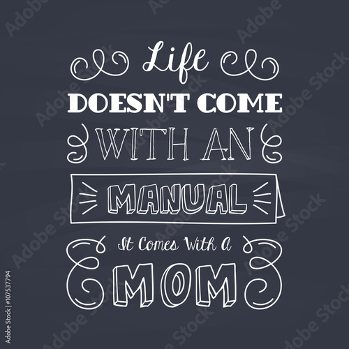 Felicitación del día de la madre en estilo lettering con tiza