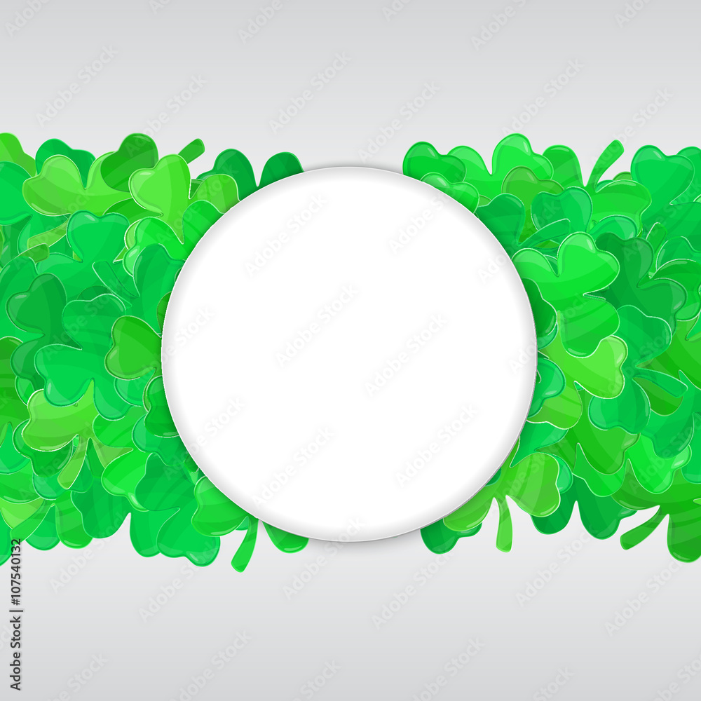 Patricks day green clover frame cartoon white 1 Patricks day green clover frame cartoon white 1