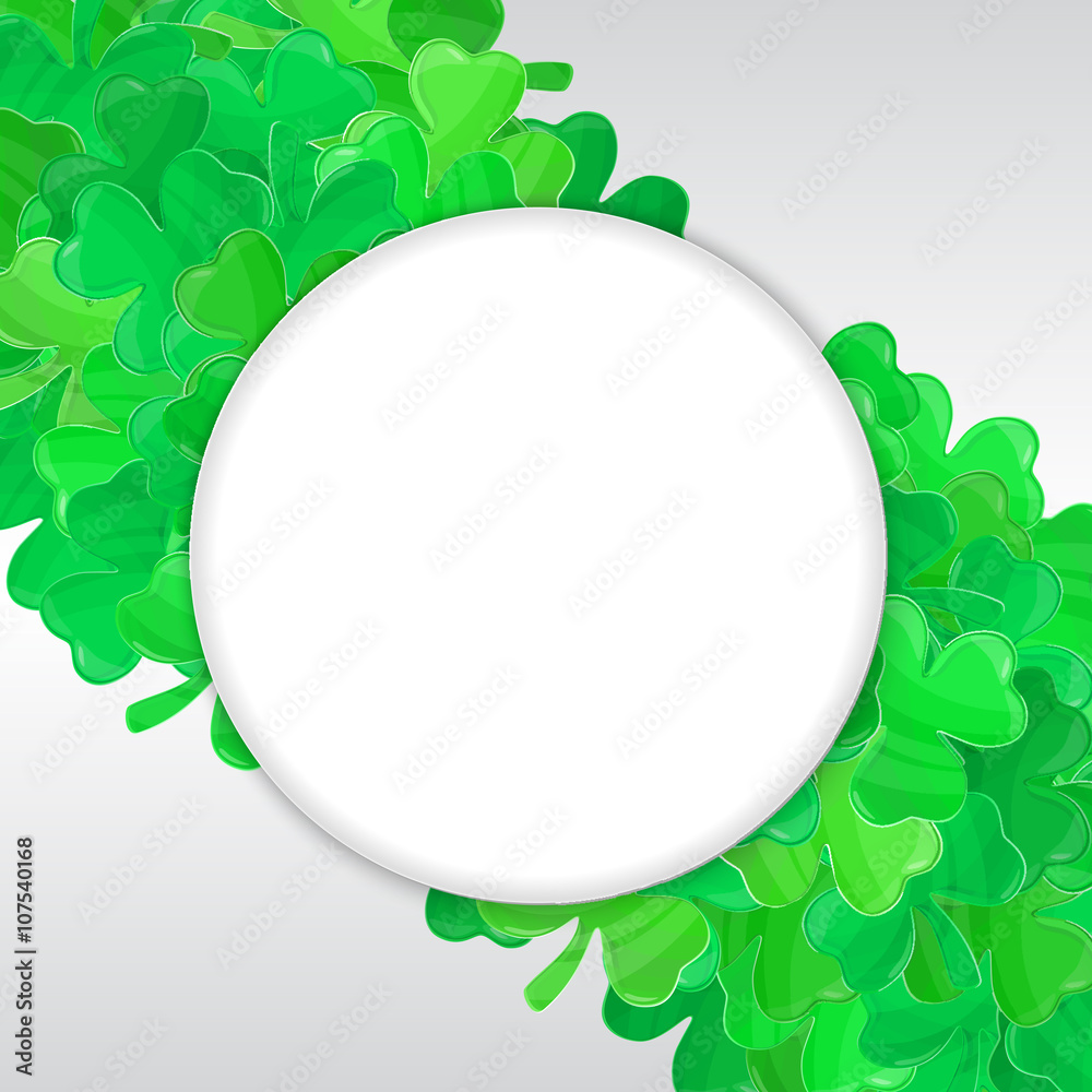 Patricks day green clover frame cartoon white 3 Patricks day green clover frame cartoon white 3