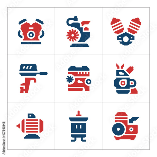 Set color icons of motor and engine